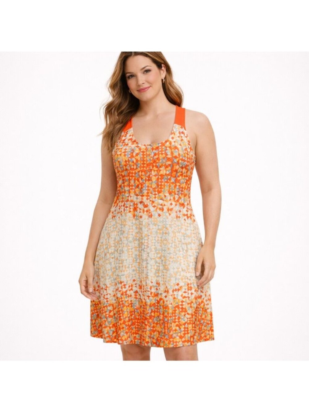 Columbia Womens Prima Agua Dress Stretch Jersey Shelf Bra Orange Size S